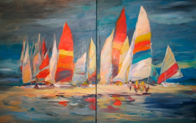 Original Gathering Sail Painting