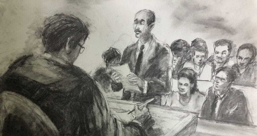 Courtroom Art scene