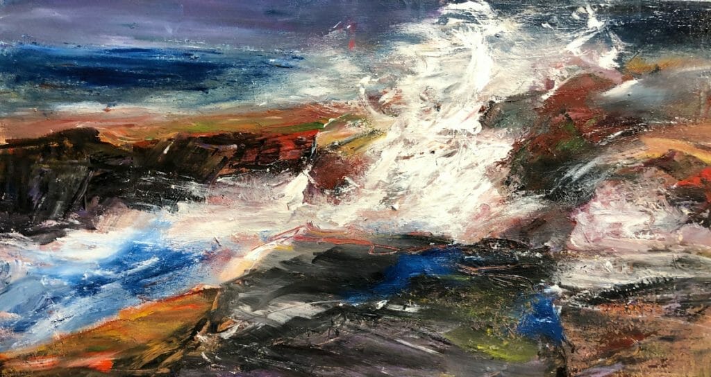 Crashing Waves Landscape Painting