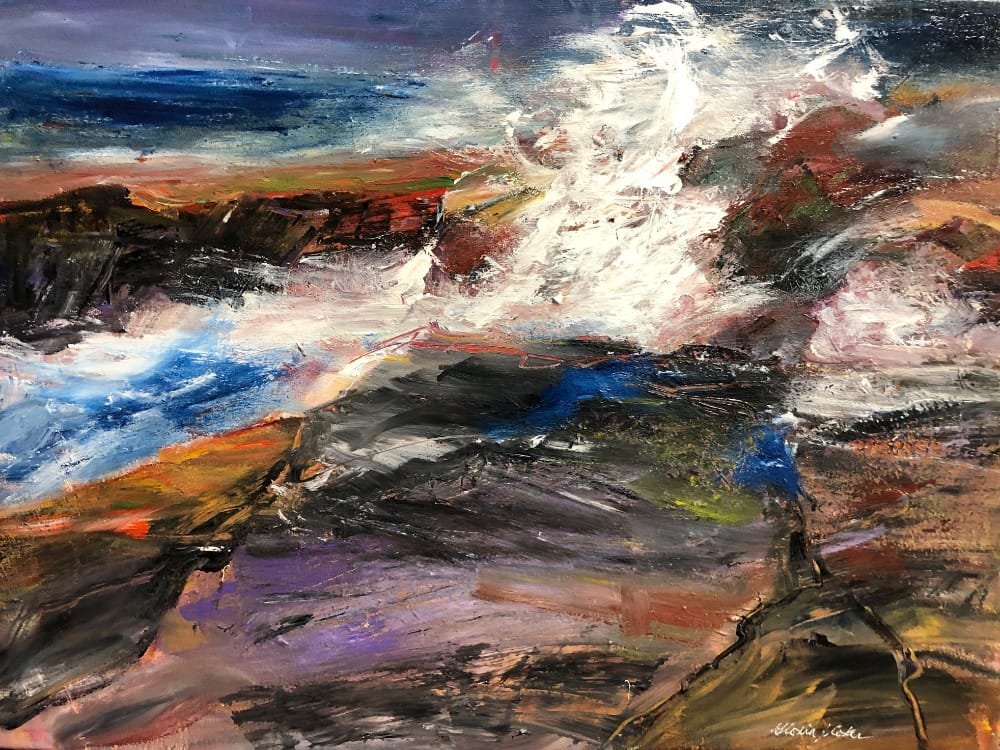 Crashing Waves Landscape Painting