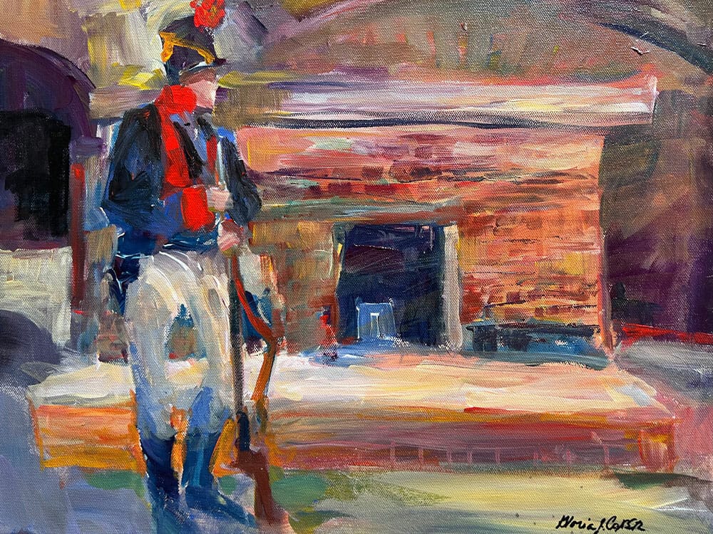 Soldier by the Fireplace Casemate Fort Monroe