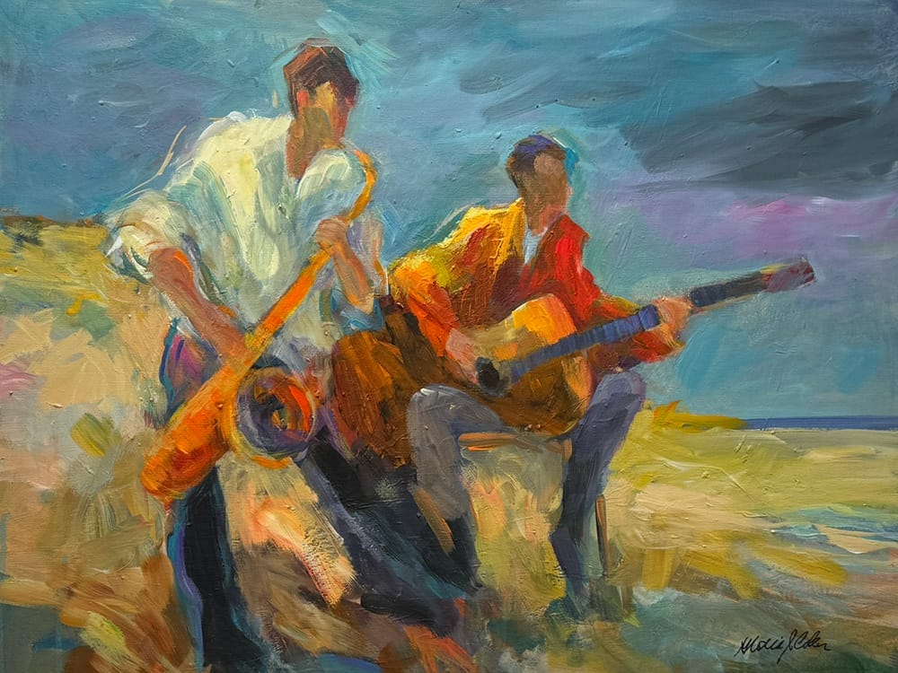 Sax and Guitar on the Beach